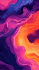 Wall Mural - Colorful Abstract Swirls of Orange, Pink, and Purple in Motion