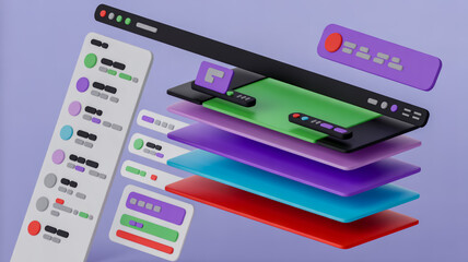 abstract design concept with layers for website and mobile app development interface design 3d