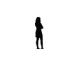 © KamrulHasan - woman standing with folded arms silhouette on white background