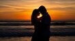 © Kasun - Romantic Sunset Embrace Couple Silhouette Love Sea Vacation Honeymoon Passion Togetherness