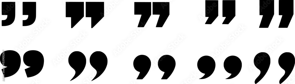 Quote Inverted Texts Set of quote mark. Quotes icon vector set. Quotemarks outline, speech ...