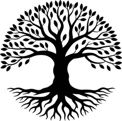tree of life vector illustration drawing graphic design silhouette symbol nature roots branches leav