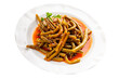 © Alesia Berlezova - Green bean tomato sauce fresh gourmet food background on the table rustic top view copy space keto and paleo diet vegetarian and vegan food