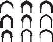 © Pritam - Set of traditional indian temple arch designs silhouettes