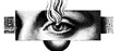 © Artem - Surreal collage with burning eye and ancient mirror in monochrome