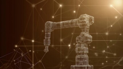 Poster - industrial robot arm and ui