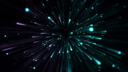 Wall Mural - abstract glowing particles radiate in space creating futuristic light effects.