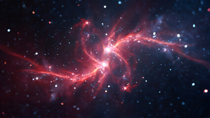 abstract cosmic nebula red and blue space background
