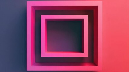 Wall Mural - A pink square with a dark blue background. The pink square is the main focus of the 
