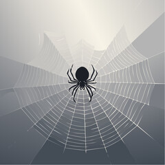 Vector - Spider Web with Silhouetted Spider 13