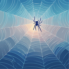 Vector - Spider Web with Silhouetted Spider 22