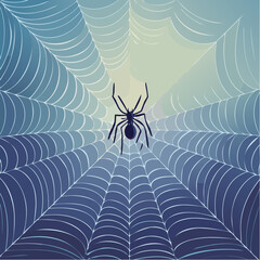 Vector - Spider Web with Silhouetted Spider 21