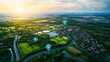 © Daniel - Aerial view of land featuring network markers that indicate land development planning and connectivity, highlighting potential growth areas.