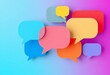 © Teepanun - Abstract colorful speech bubbles forming a group chat icon , colorful, talk