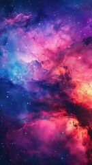 Wall Mural - A vibrant, colorful galaxy in space with stars and nebula elements.