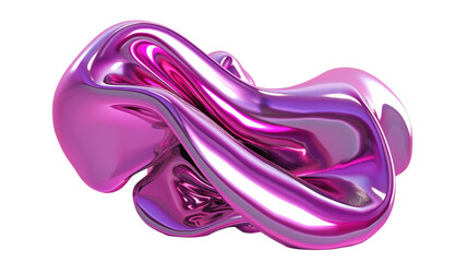 Wall Mural - Dynamic Abstract Fluid Sculpture in Bright Pink Colors with Glossy Finish and Smooth Curves