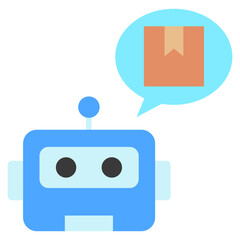 Chatbot flat color, mini illustration icon. use for modern concept, print, UI, UX kit, web and app development. Vector related to product offering, marketing, business.