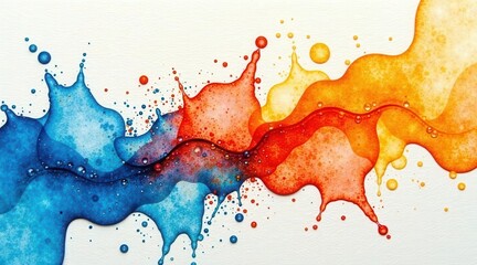 Wall Mural - abstract colorful liquid splashes a vibrant watercolor impression of dynamic fluid movement and inte
