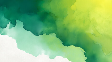 Wall Mural - green and yellow watercolor painting creating abstract background