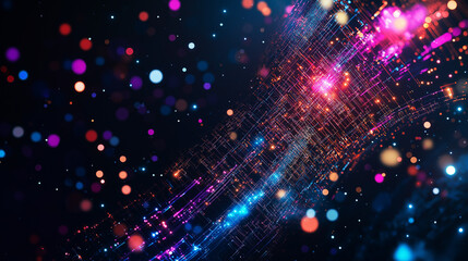 Wall Mural - digital symphony: a vibrant display of interconnected data points, showcasing a dazzling array of co