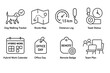 © Fora - Icon set for dog walking tracker, route map, and hybrid work tools