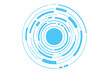 © PNG Kingdom  - Rotating blue concentric circles creating a futuristic technological loading symbol with transparent background