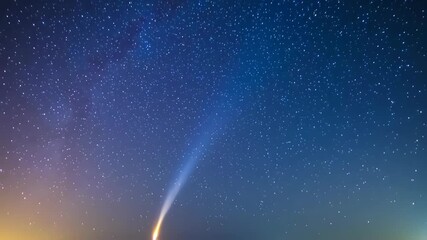 Wall Mural - Shooting star in the night sky