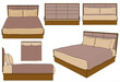 © Karyakita - Vector Bed Design  Multiple View Angles. Vector images are produced from the auto tracing process.