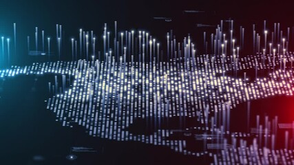Wall Mural - usa data grid map intelligence processing innovation cloud computing