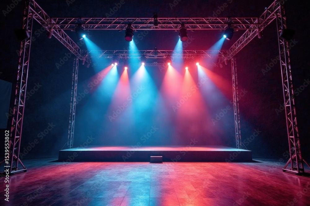 Stage rigging, lighting trusses, central venue setup, trusses, design ...