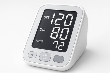 a close up of a blood pressure monitor showing the readings on screen