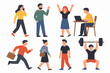 © Pandaman1102 - Set of vectors ready to animation people characters performing various activities