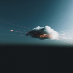 Wall Mural - cloud computing network: abstract representation of a cloud computing network, featuring a fluffy cl
