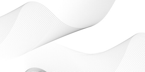 Wall Mural - gray wave curve lines banner background design. Digital frequency track equalizer. Stylized line art background. modern soft luxury texture with smooth and clean vector subtle background illustration
