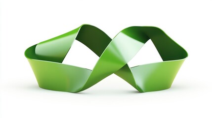 Canvas Print - abstract green infinity loop design isolated on white background.