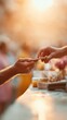 © Ryzhkov - Cashless Payment with Smartphone at Retail Checkout in Golden Hour LightStreamlined Digital Transactions and Modern Tech Experience