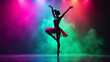 © PSingh - Dynamic Dancer Silhouette Against Spectrum Stage Lights