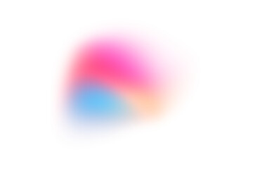 Wall Mural - Glowing abstract shape, purple pink blue gradient background shape isolated on white