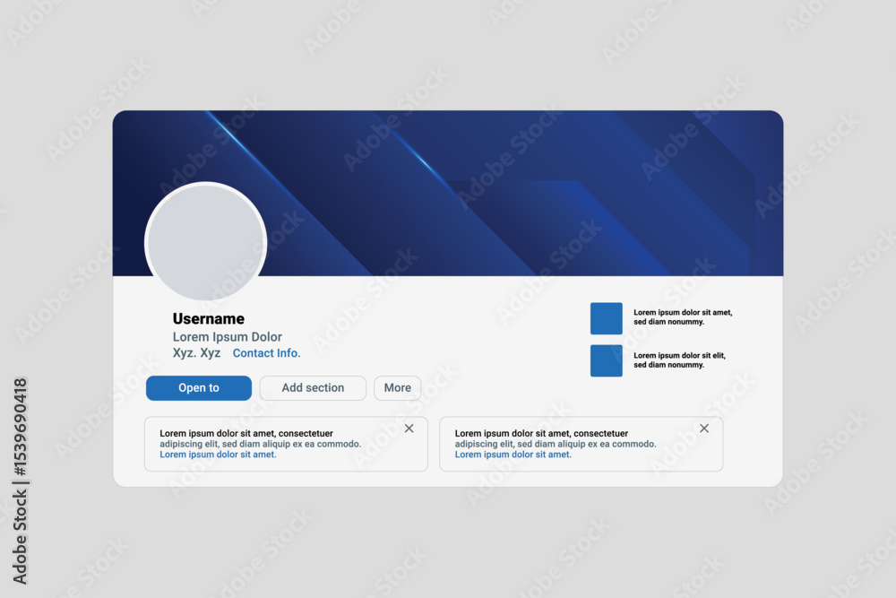 Linkedin profile mockup, linkedin profile page mockup template Stock ...