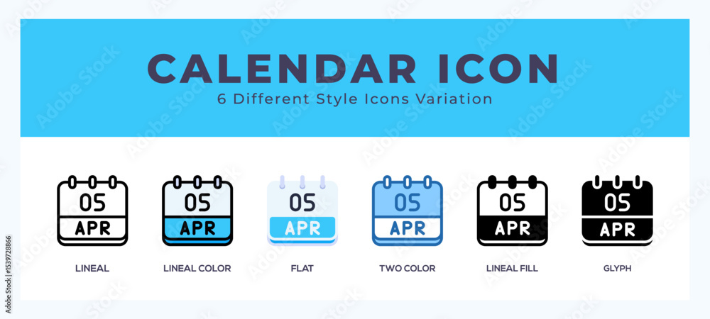Calendar april icon vector for web. and mobile app