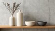 © MSTMAYA - Neutral home decor still life with vases and bowls