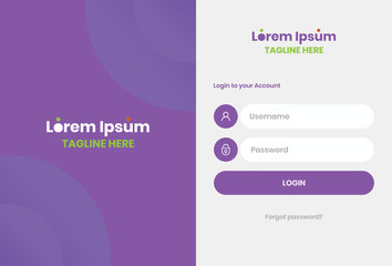 website landing page login design