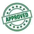 © AL - Green approved stamp seal isolated on white background