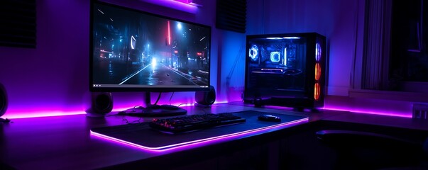 Wall Mural - 4k ultra hd computer wallpaper with dark mode abstract geometric patterns crystal clear nature lands