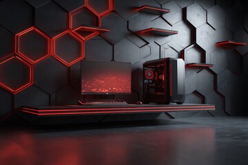 Wall Mural - 4k ultra hd computer wallpaper with dark mode abstract geometric patterns crystal clear nature lands