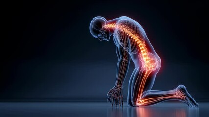Wall Mural - detailed medical visualization revealing sciatic nerve inflammation through transparent male anatomy