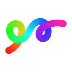 Wall Mural - abstract wavy gradient lines with playful squiggle shapes, colorful ribbon elements, geometric doodl