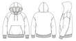 © Mikail - Outlined hoodie rendering in front back side