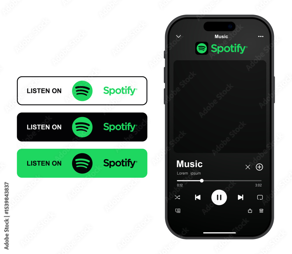 Spotify music streaming service. Music Display Theme: Music Platform ...