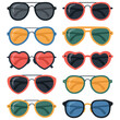 © azzedine - Fashion sunglasses in plastic frames vector isolated white background